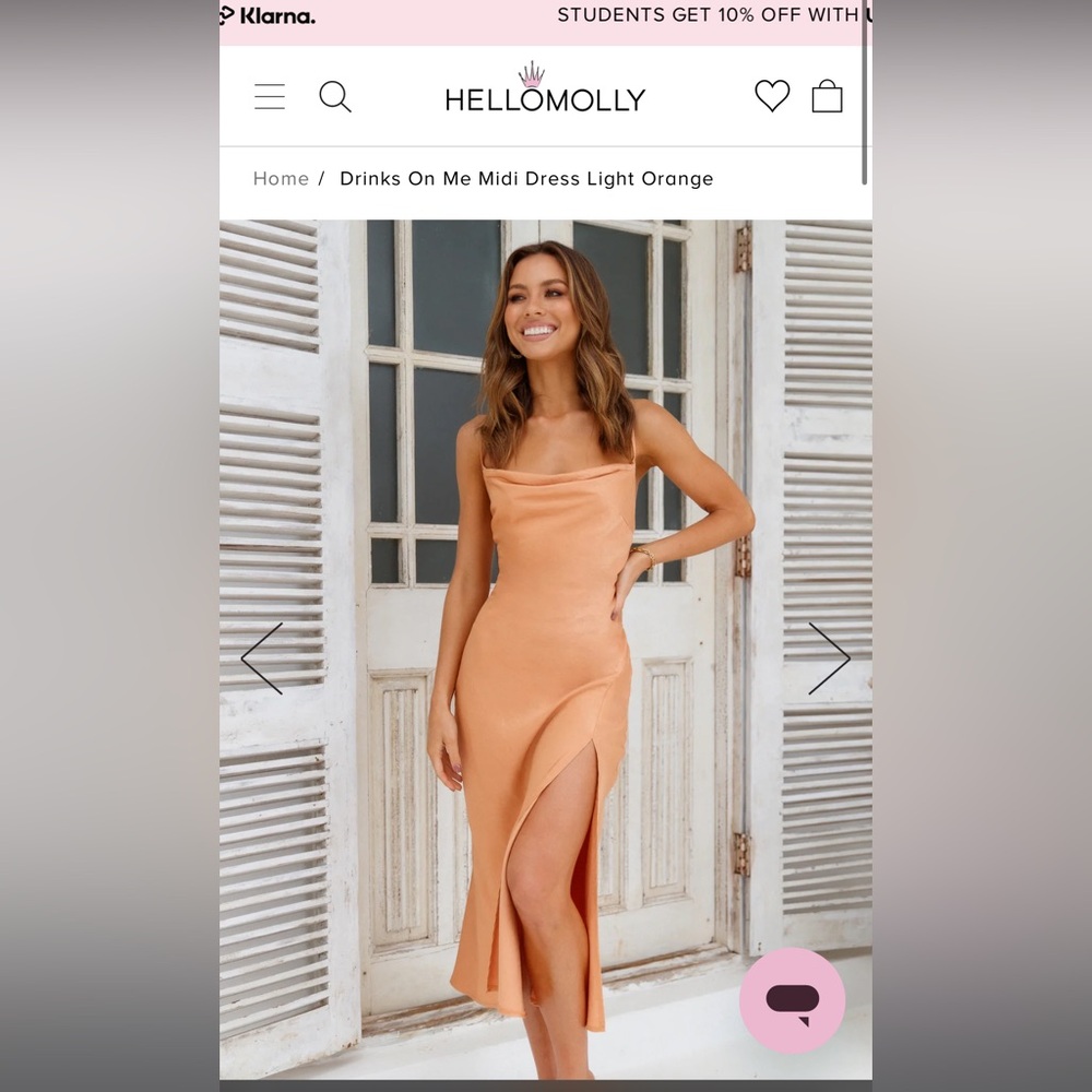 Hello Molly Light Orange Midi Dress